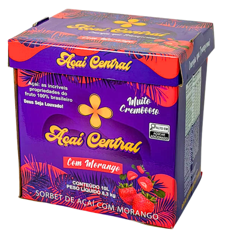 AÇAÍ COM MORANGO - CX de 10 LITROS